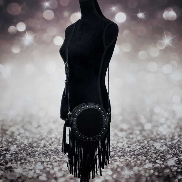 NWT Nine West Tassel Times Black Silver Crossbody - Picture 13 of 16